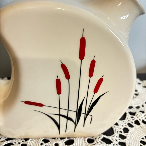 Vintage MCM Universal Pottery Cambridge 1940s Cattails Water Pitcher Oven Proof - Picture 4 of 9